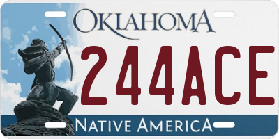 OK license plate 244ACE