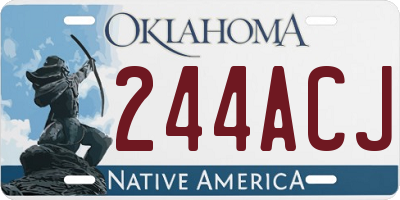 OK license plate 244ACJ