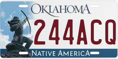 OK license plate 244ACQ