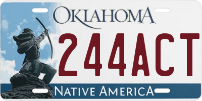 OK license plate 244ACT