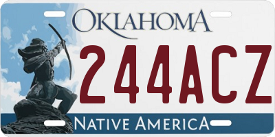 OK license plate 244ACZ