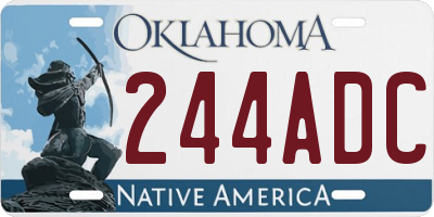 OK license plate 244ADC