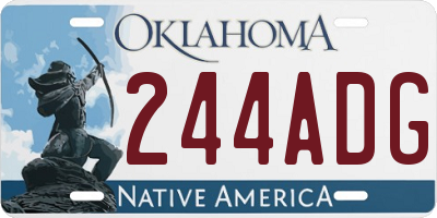 OK license plate 244ADG