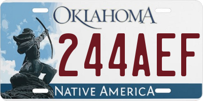 OK license plate 244AEF