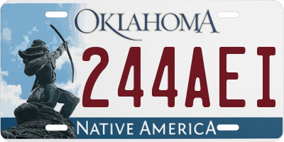 OK license plate 244AEI