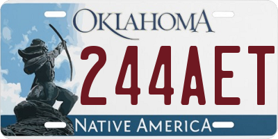 OK license plate 244AET