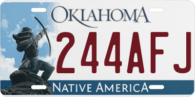 OK license plate 244AFJ
