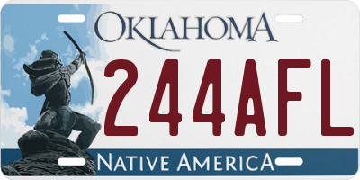 OK license plate 244AFL