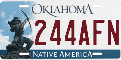 OK license plate 244AFN