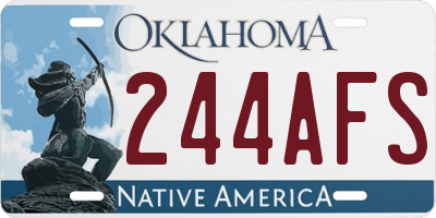 OK license plate 244AFS