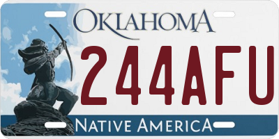 OK license plate 244AFU