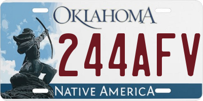 OK license plate 244AFV