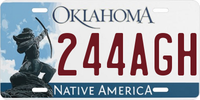 OK license plate 244AGH