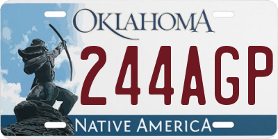 OK license plate 244AGP