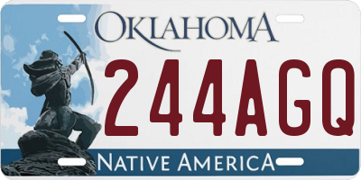 OK license plate 244AGQ