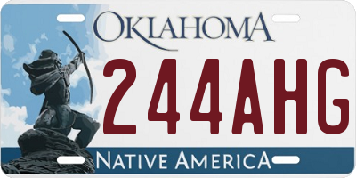 OK license plate 244AHG