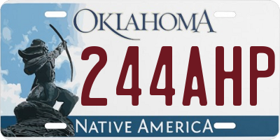 OK license plate 244AHP
