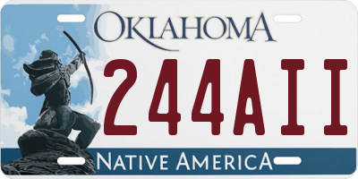 OK license plate 244AII