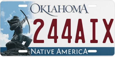 OK license plate 244AIX