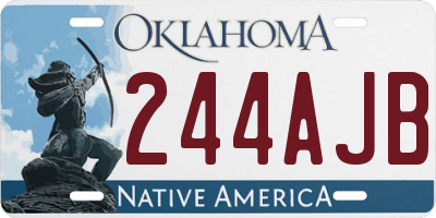 OK license plate 244AJB
