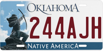 OK license plate 244AJH