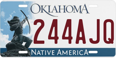 OK license plate 244AJQ