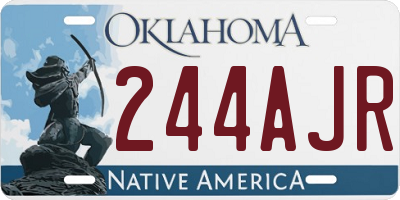 OK license plate 244AJR
