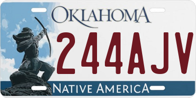 OK license plate 244AJV