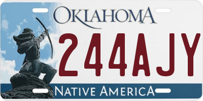 OK license plate 244AJY