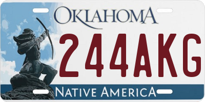 OK license plate 244AKG