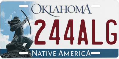 OK license plate 244ALG