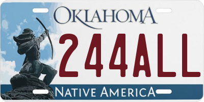 OK license plate 244ALL