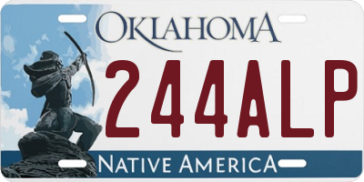 OK license plate 244ALP