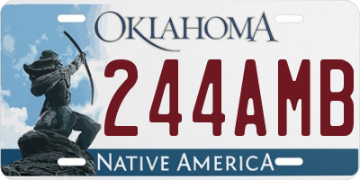 OK license plate 244AMB