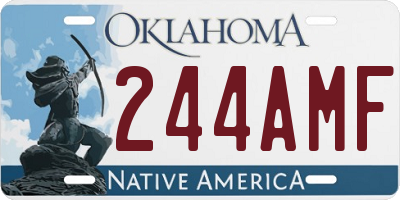 OK license plate 244AMF