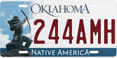 OK license plate 244AMH