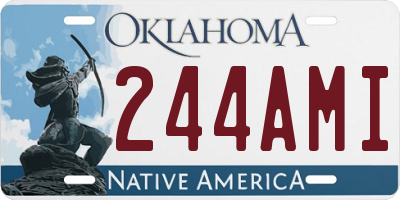 OK license plate 244AMI