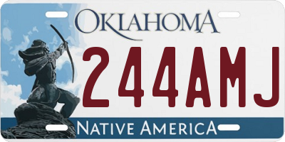 OK license plate 244AMJ