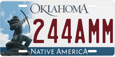OK license plate 244AMM