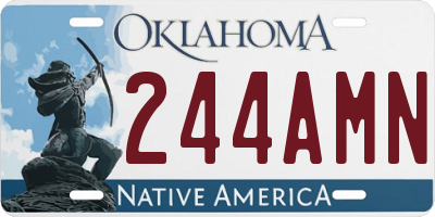OK license plate 244AMN