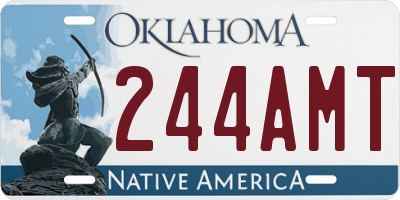 OK license plate 244AMT