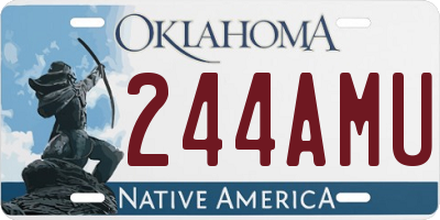 OK license plate 244AMU