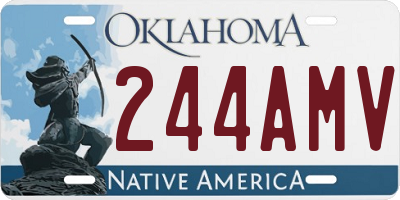 OK license plate 244AMV