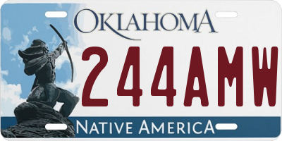 OK license plate 244AMW