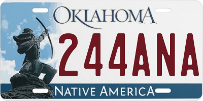 OK license plate 244ANA