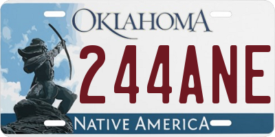 OK license plate 244ANE