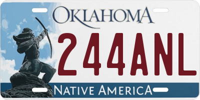 OK license plate 244ANL