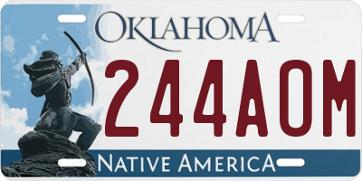 OK license plate 244AOM