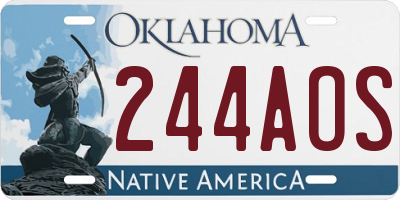 OK license plate 244AOS