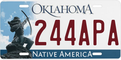 OK license plate 244APA